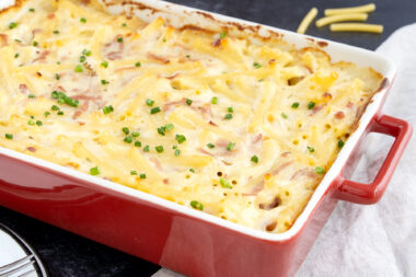 Makkaroniauflauf mit Schinken