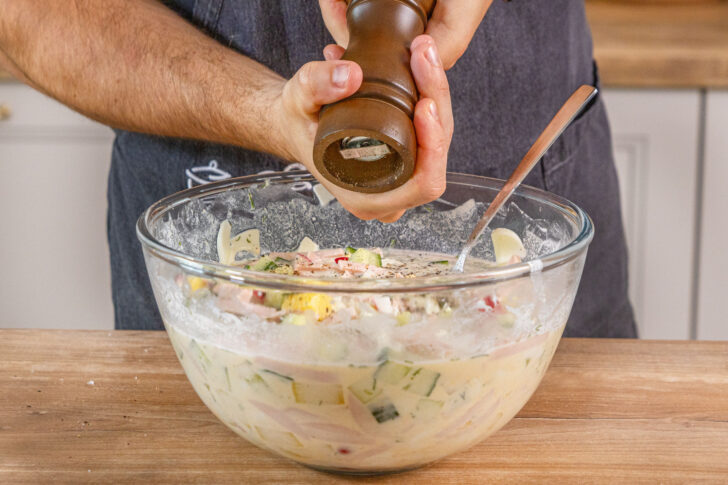 Okroschka Original-Rezept abschmecken