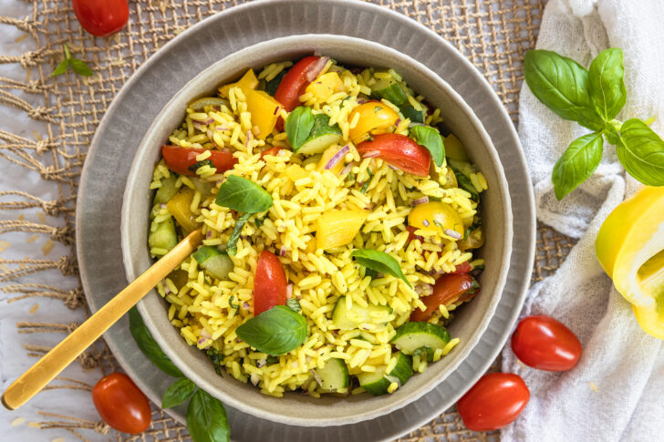 Reissalat mit Curry