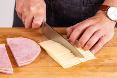 Schinken & Käse halbieren