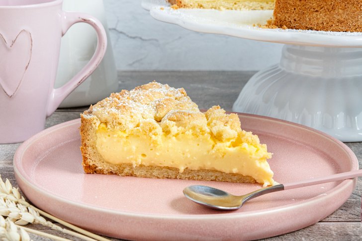 Streuselkuchen mit Pudding