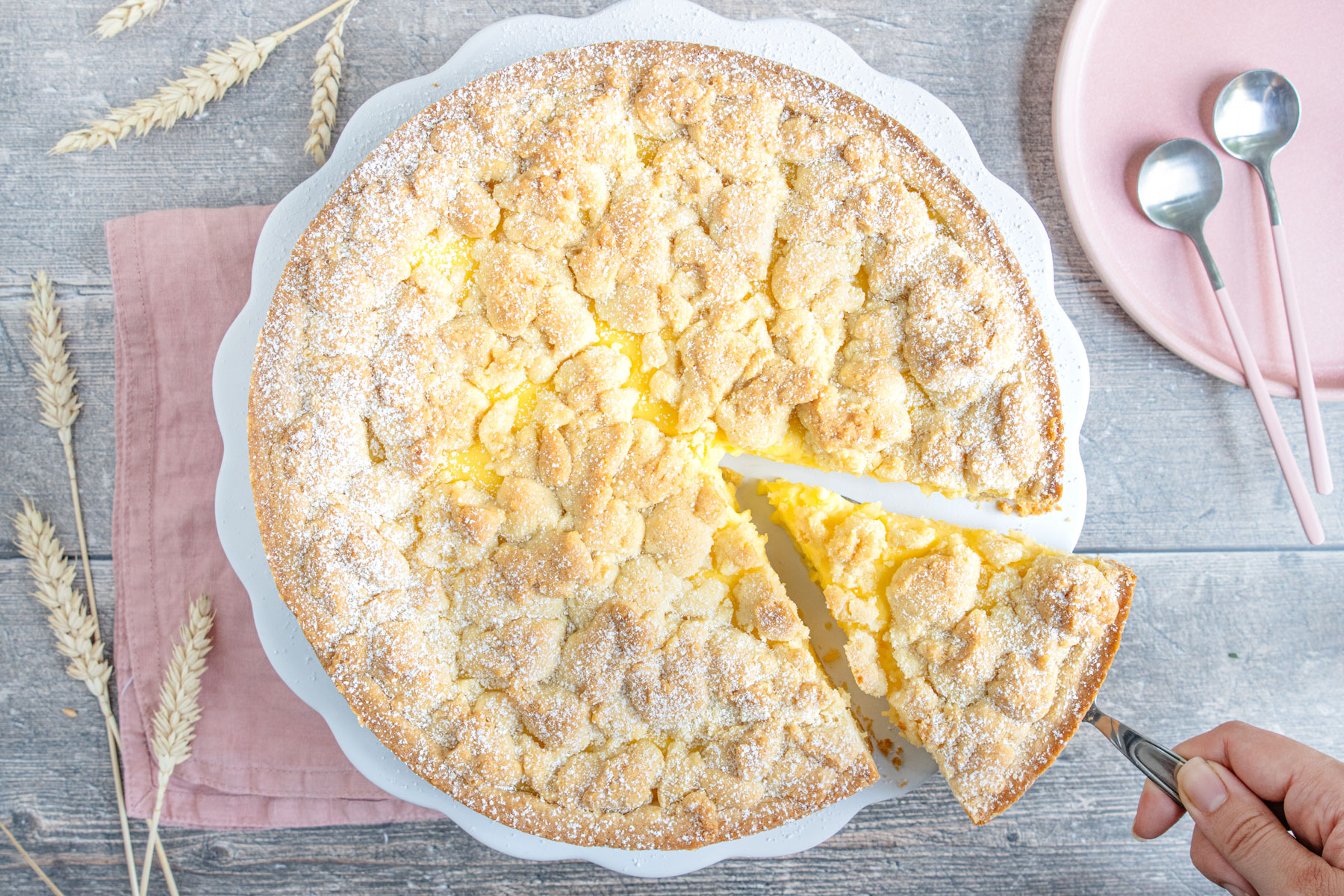 Streuselkuchen mit Pudding