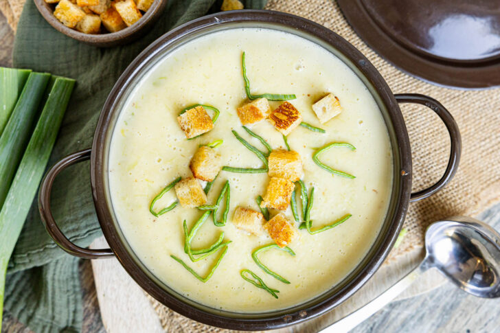 Vegetarische Käse-Lauch-Suppe
