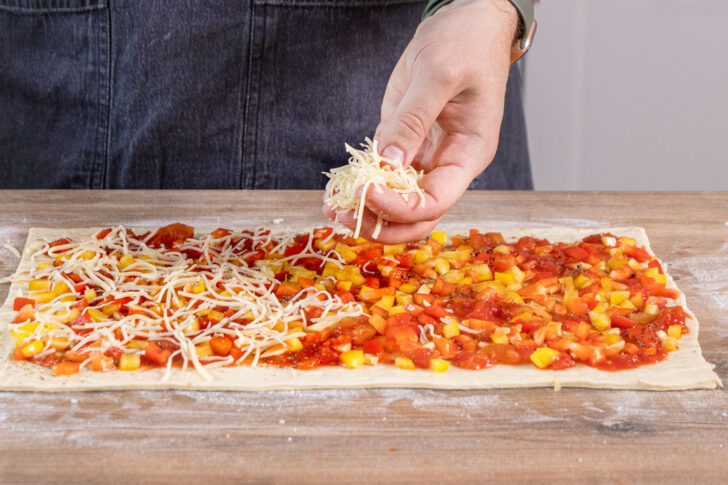 Streukäse verteilen