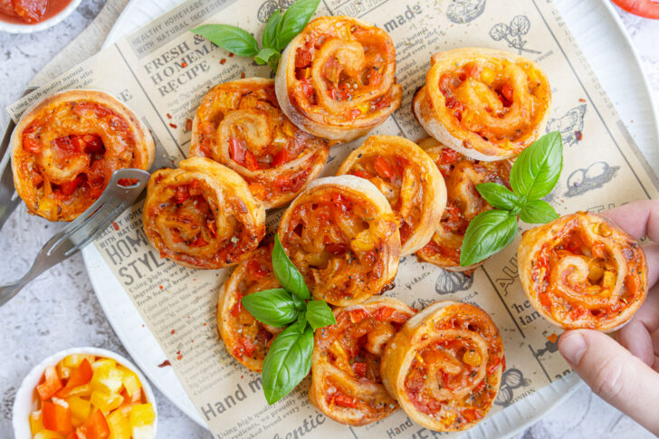 Vegetarische Pizzaschnecken