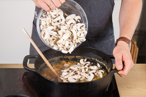 Champignons dazugeben