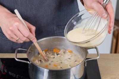 Blanquette de veau Soße abbinden