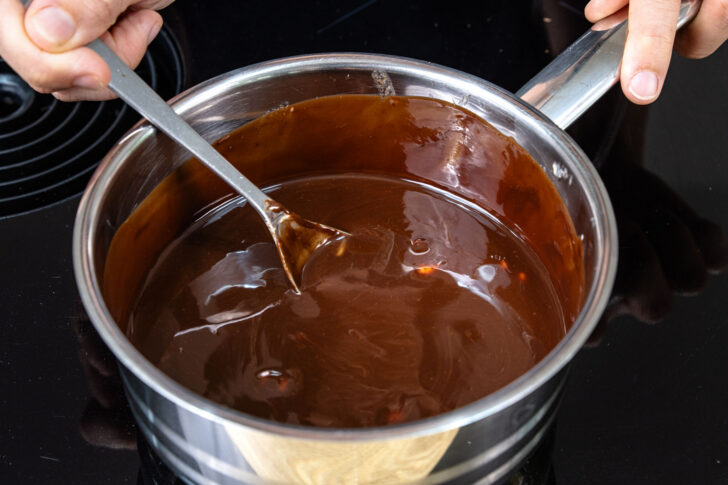 geschmolzene Butter und Schokolade