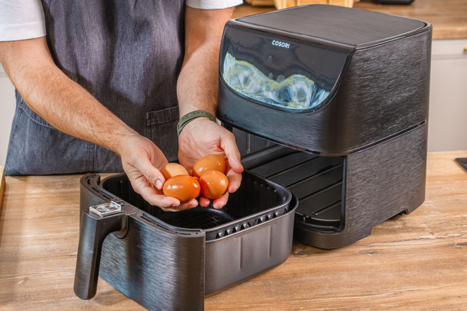 Gekochte Eier aus der Heißluftfritteuse Rezept