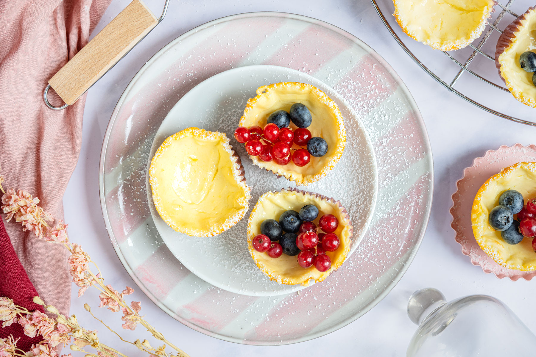 Käsekuchen-Muffins ohne Boden