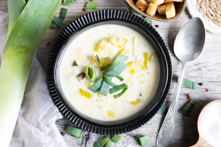 Vegetarische Lauchsuppe.