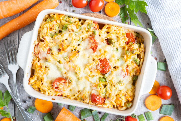 vegetarischer Gemüse-Spätzle-Auflauf