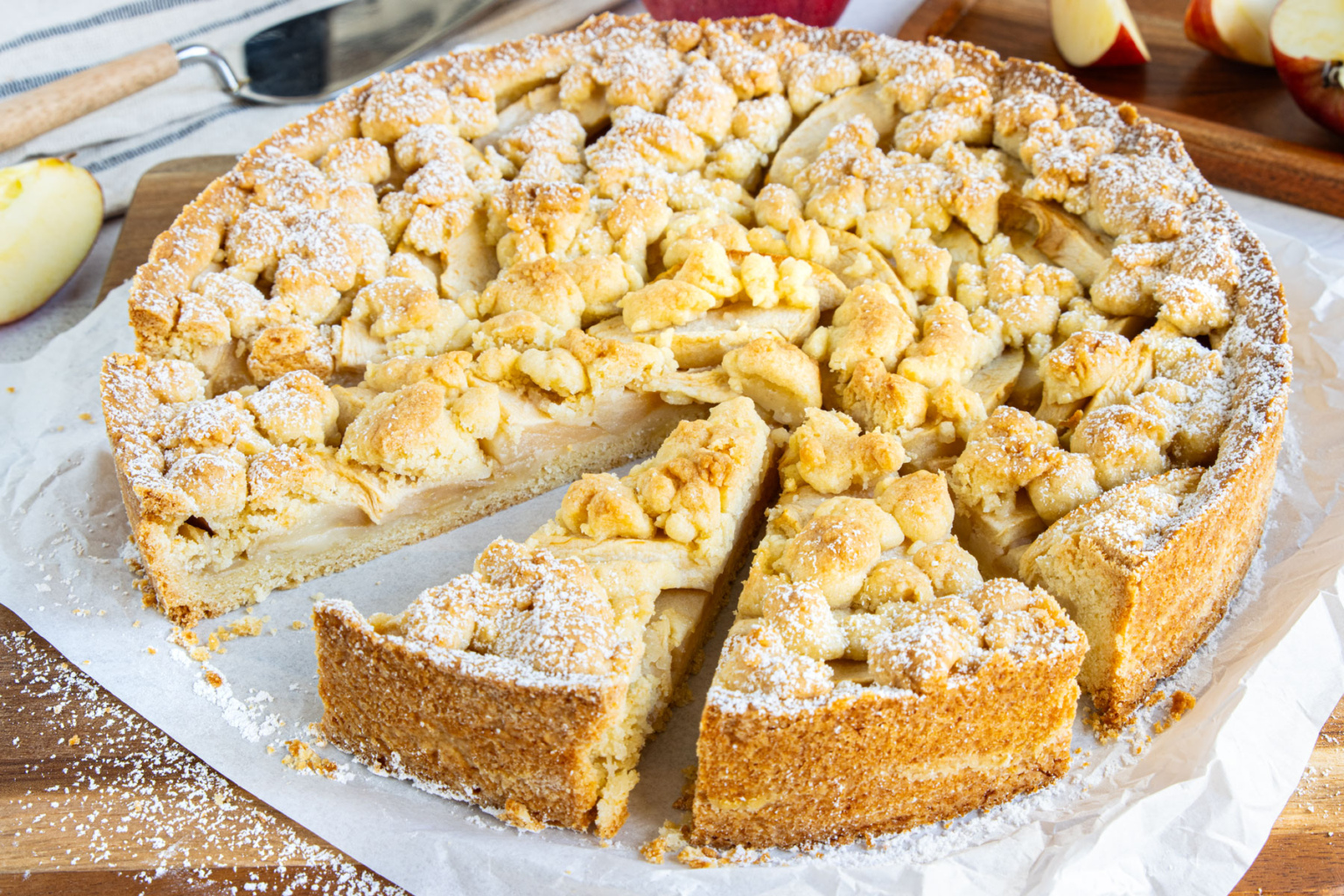 Apfelkuchen mit Streuseln ohne Ei | Rezept - eat.de