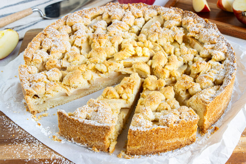 Apfelkuchen mit Streuseln ohne Ei