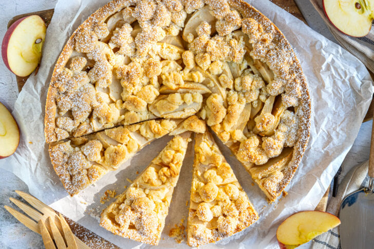 Apfelkuchen mit Streuseln ohne Ei