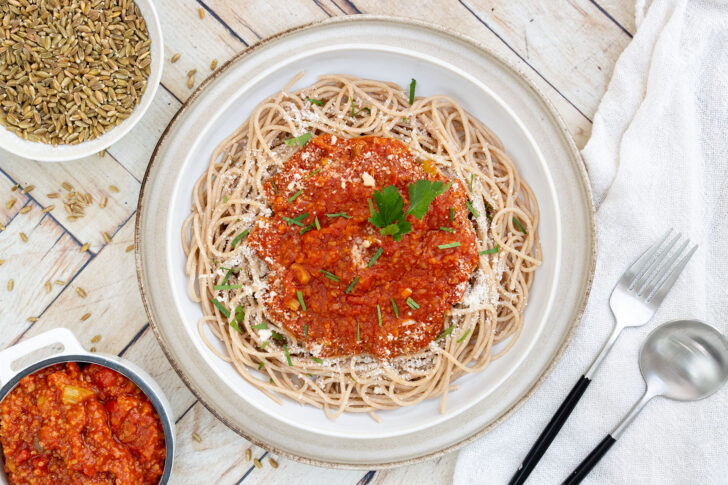 Grünkern-Bolognese