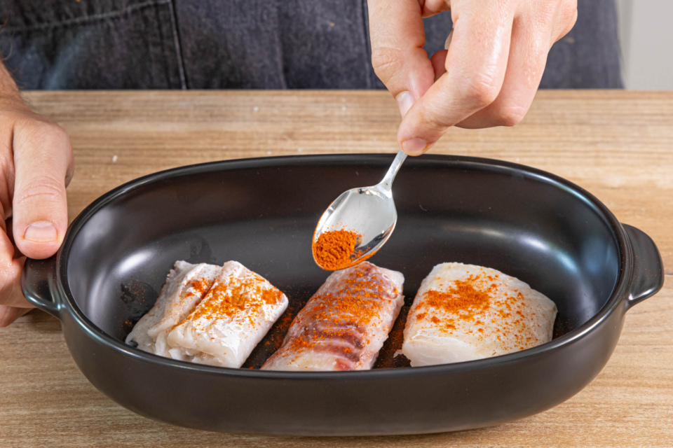 Kabeljau im Backofen mit Senfsauce | Rezept