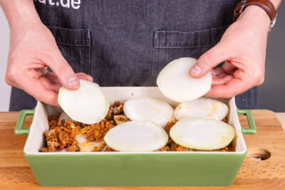 Kohlrabi darauf verteilen