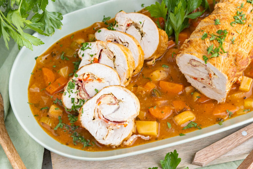 Putenrollbraten im Topf