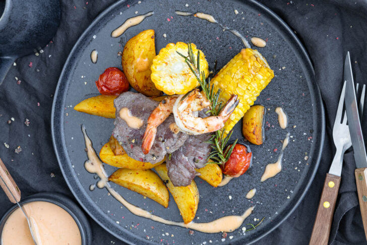 Surf & Turf vom Straußensteak