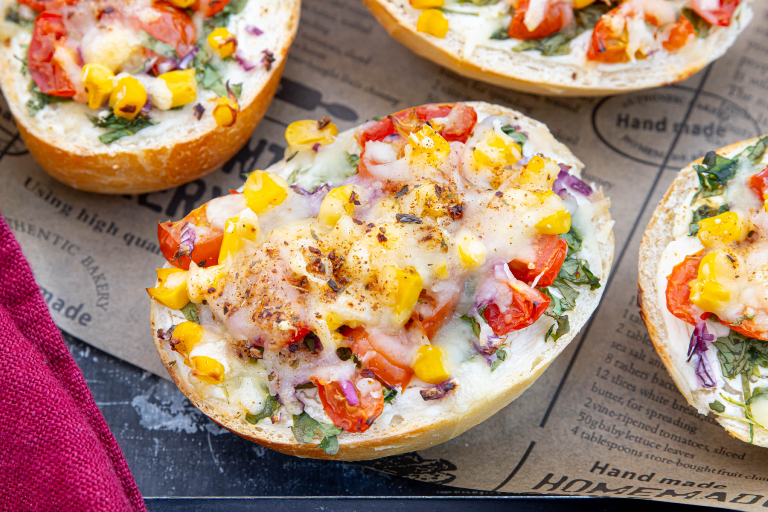 Vegetarische Pizzabrötchen