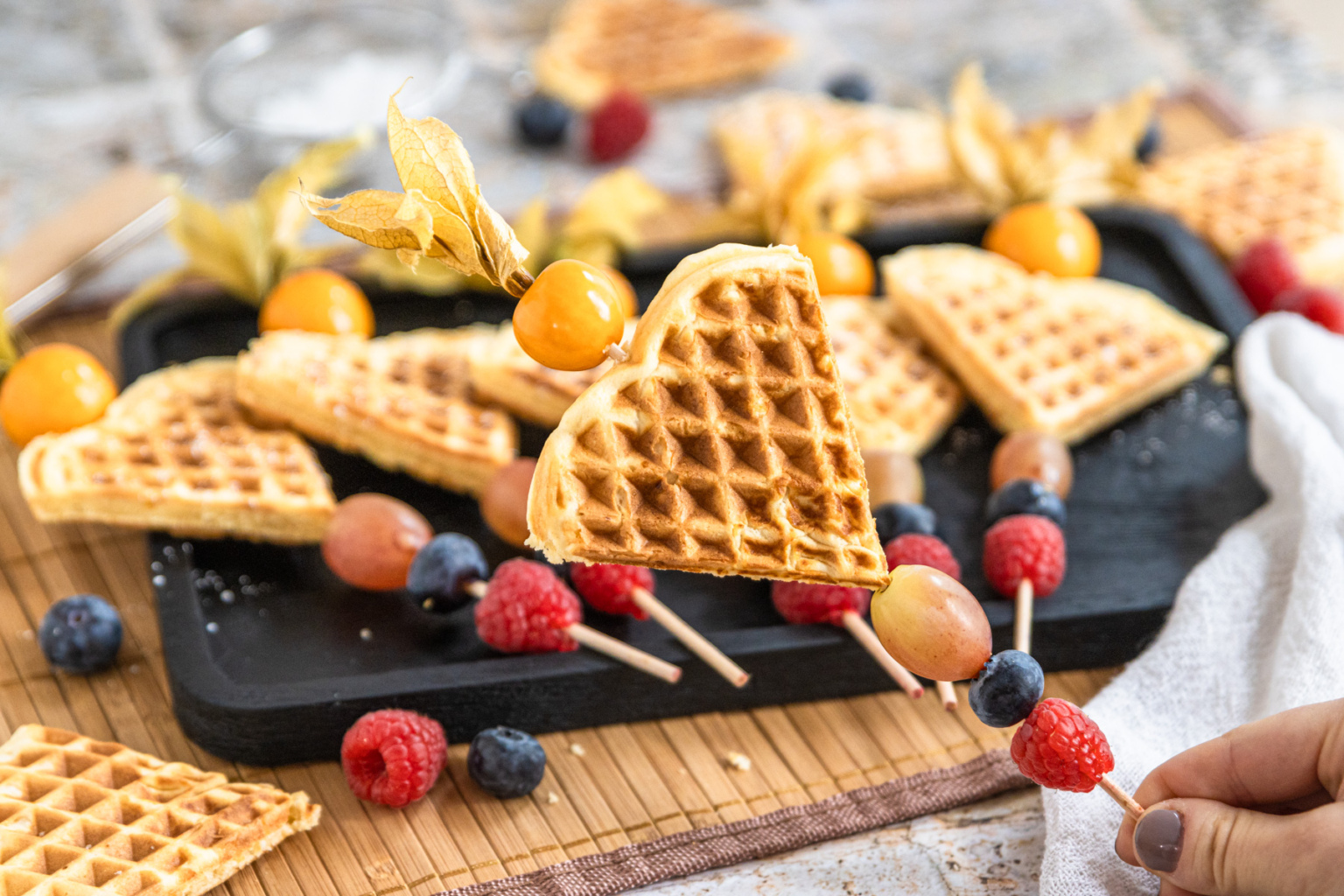 Waffel am Spieß