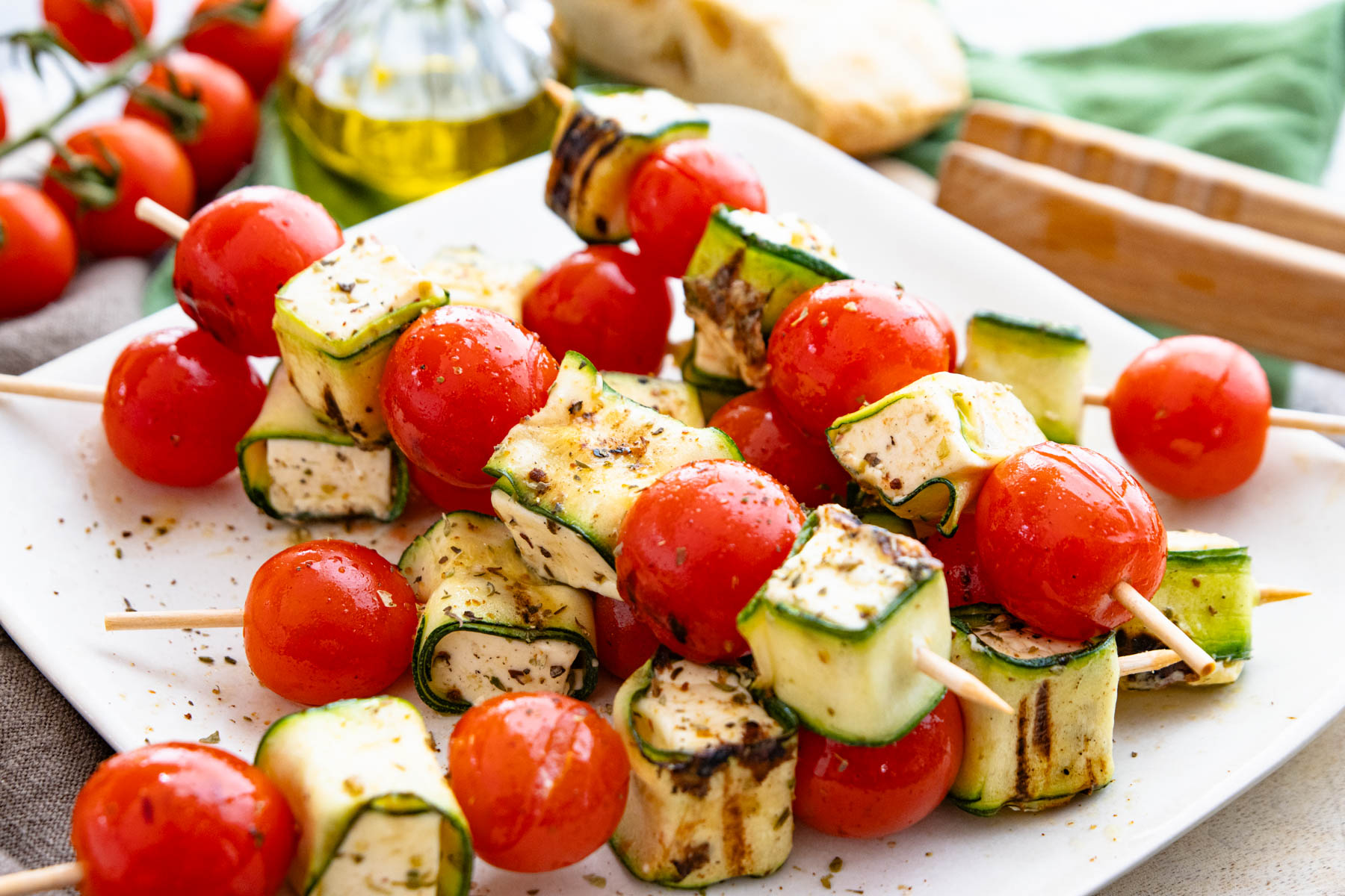 Zucchini-Käse-Spieße