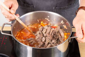 Fleisch unterrühren.