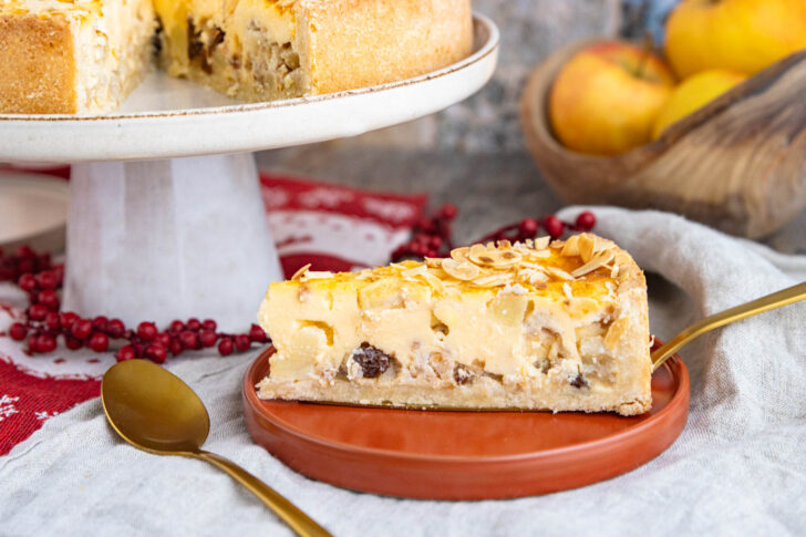 Bratapfelkuchen mit Pudding