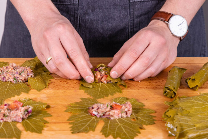 Weinblätter füllen