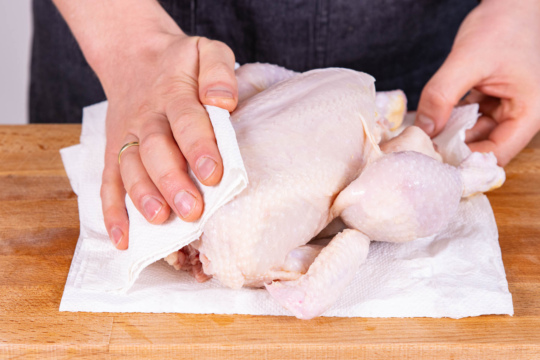 Huhn trockentupfen