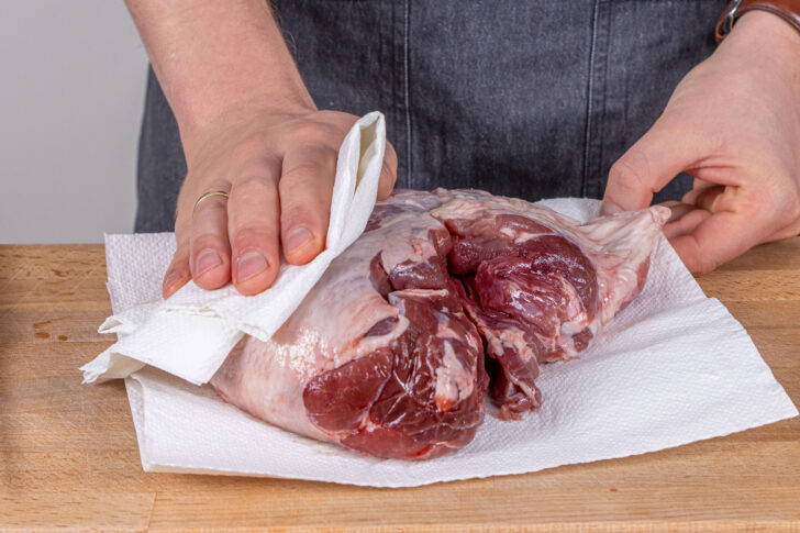 Fleisch abtupfen
