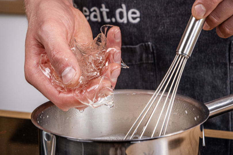 Gelatine dazugeben