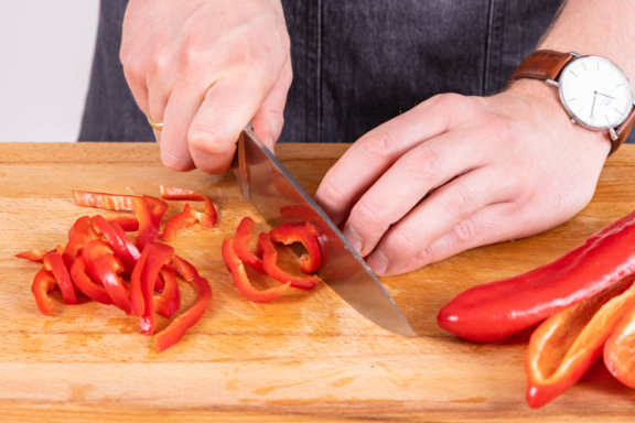 Paprika-Putengeschnetzeltes mit Rahmsoße | Rezept