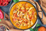 Paprika-Putengeschnetzeltes mit Rahmsoße