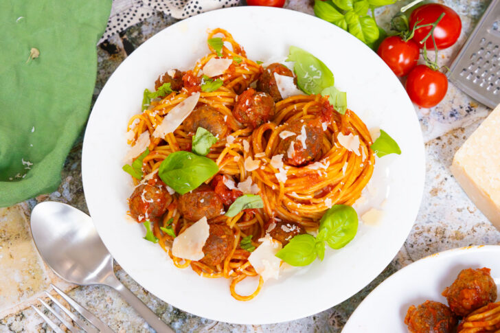 Spaghetti mit Hackfleischbällchen