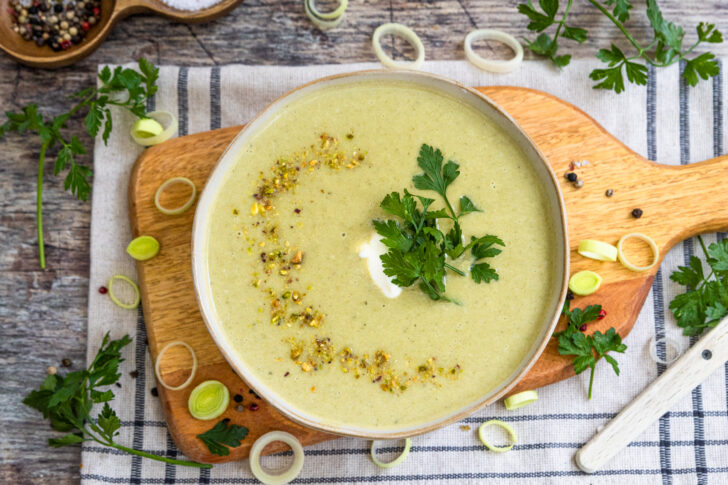 Vegetarische Lauchcremesuppe
