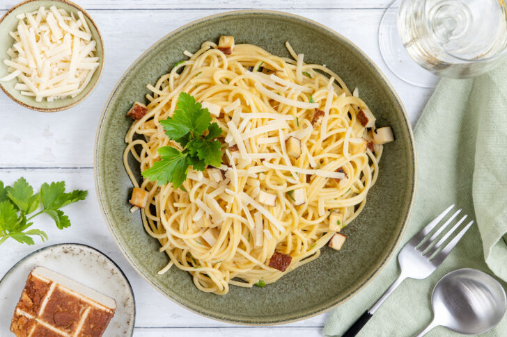 Vegetarische Spaghetti Carbonara