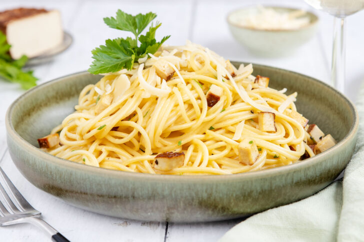 Vegetarische Spaghetti Carbonara