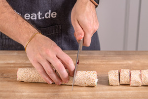 Wrap in Röllchen schneiden