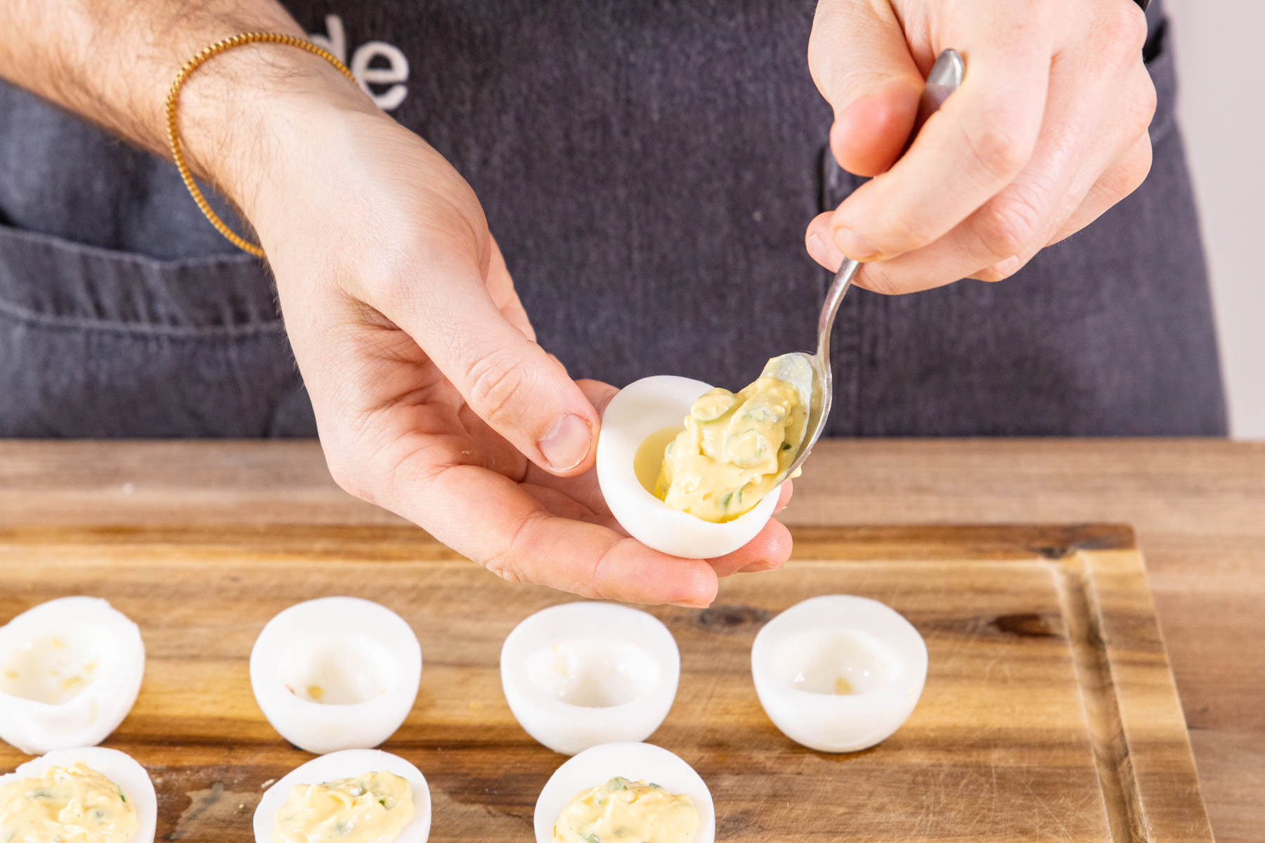 Gefüllte Eier mit Mayonnaise Gefüllte Eier mit Mayonnaise