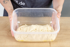 zusammengefalteter Teig