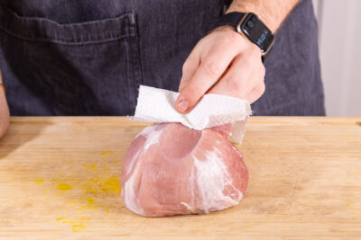 Fleisch abtupfen