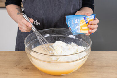 Puddingpulver dazugeben