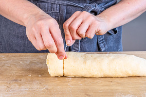 Rolle in Schnecken teilen