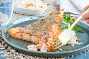 Lachs aus der Heißluftfritteuse
