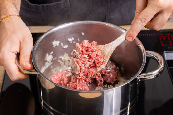 Hackfleisch anbraten