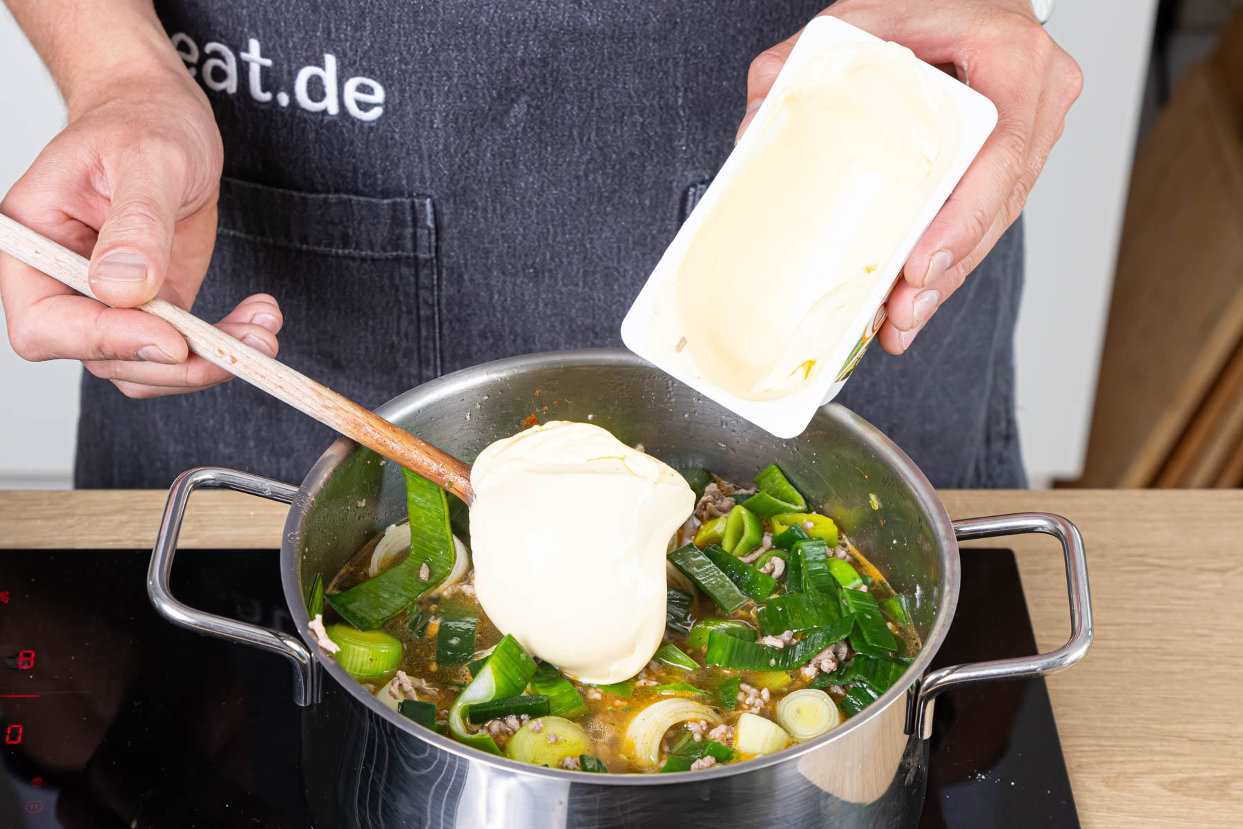 Lauchsuppe mit Hackfleisch | Rezept