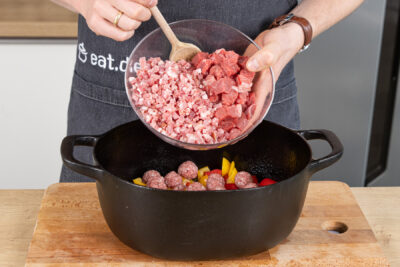 Fleisch dazugeben