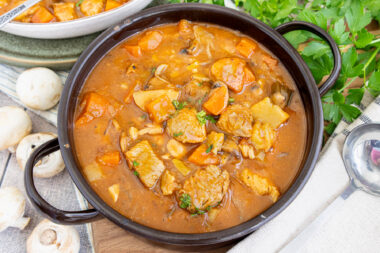 Putengulasch im Backofen
